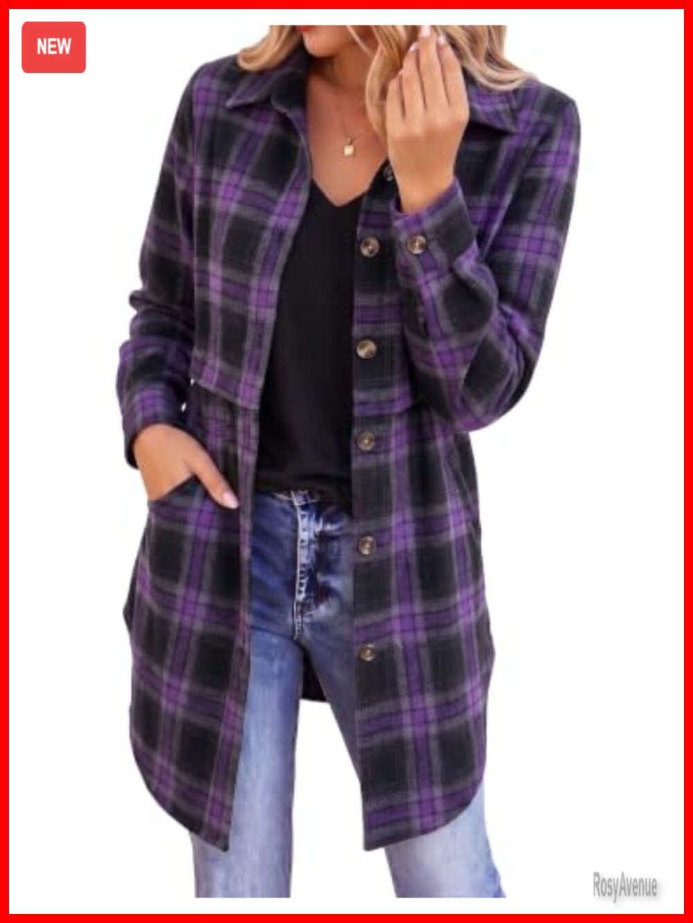 Zeagoo Womens Flannel Shirt Long Sleeve Plaid Button Down